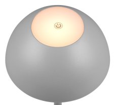 TRIO Reality R54106177 RICARDO venkovní dotyková stolní lampa SMD LED V300mm 1,7W/240lm 3000K IP54 šedá, nabíjecí baterie, USB-C port