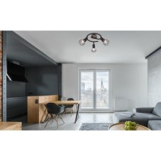 GLOBO 54802S-3H XARA I stropné bodové svietidlo/spot D230mm 3xE14 čierna, drevo