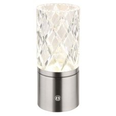 GLOBO 21010N LUNKI dotyková stolní lampička V190mm LED 2,5W/185lm 2700+6500+4000K matný nikl, průhledná, včetně baterie CR18650 1800mAh 3,7V, USB-A 2.0 - USB-C