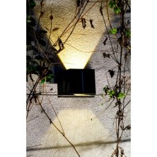 Immax 08489L IMMAX WALL-3 vnější solární nástěnné svítidlo LED 2W/40lm 3000-3500K, IP54, světelný senzor, černá