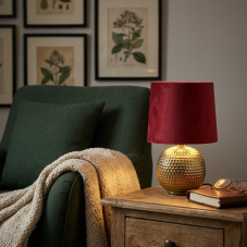 TRIO R50821010 SOPHIA stolná lampička D160mm 1xE14 zlatá, červená