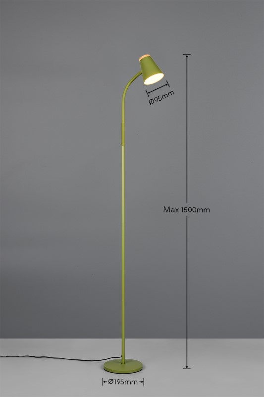TRIO Reality R45831115 PONGO stojacia lampa v1450mm SMD LED 4,5W/500lm 3000K zelená