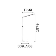 Ideal lux 345307 COMFORT-2 stojacia lampa so senzorom V1970mm LED 76W 7600/6200lm 2700-6000K biela, stmievateľná, UGR