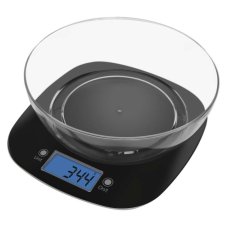 Kuchynská váha s miskou EMOS EV025, digitálna, 5 kg, čierna