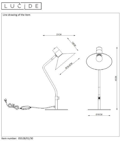 Lucide 05528/01/30 PEPIJN stolní lampa 1xE14 černá / zlatá