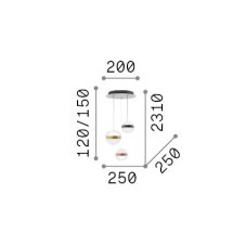 Ideal Lux 342993 GALAXY závesné svietidlo LED 29W 2800/1390lm 3000K viacfarebná