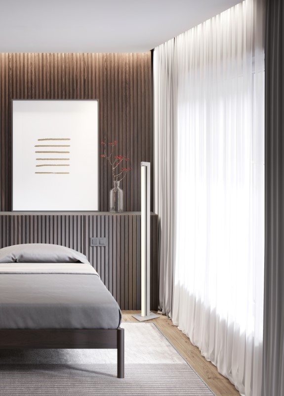 TRIO 448810176 SEEKER stojacia lampa V1300mm SMD LED 21W/2350lm 2300+3000+4000K svetlo šedá