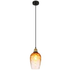 GLOBO 15786H2 SALVY závěsné svítidlo D150mm 1xE27 černá, jantarová