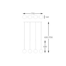 Závěsné svítidlo 4x G9 černé Zuma Line ARCTURUS P0574-04D-SDFZ