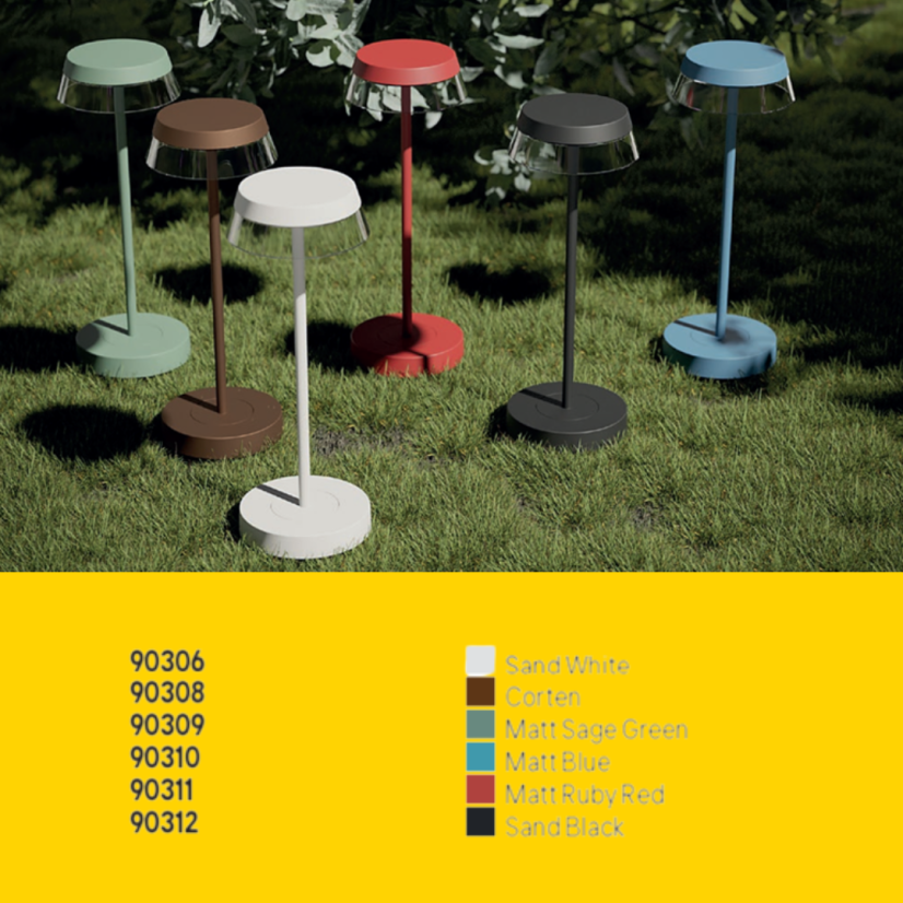 REDO 90311 ILUNA exeriérová stolová lampa SMD LED 2,5W 145lm-150lm 2700K-3000K IP65 červená