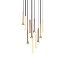 TRIO 352091117 FIATO závesné svietidlo D400mm SMD LED 11x3W/400lm 2300+3000+4000K čierna, kávová, béžová, switchdimmer