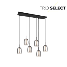 TRIO SELECT 317500654 BARRET závěsné svítidlo 6xE14 černá matná, kouřová