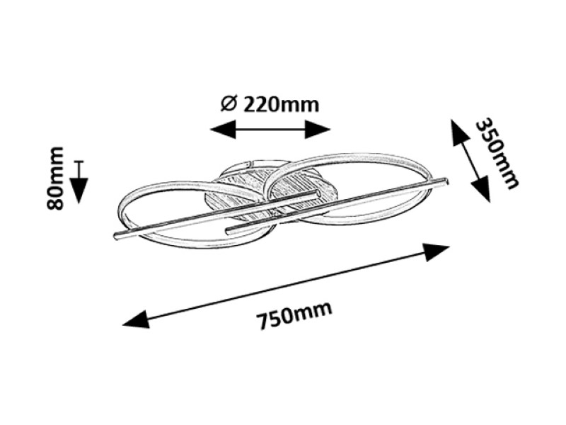 RABALUX 71403 Arash stropné svietidlo LED 40W/2200lm 3000+4000+6500K čierna, drevo, biela