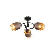 Stropné svietidlo 3x E27 čierna matná, jantárová IP20 GLOBO lighting MILLEY 15560-3DC