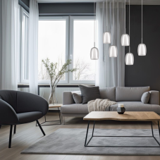 TRIO SELECT 317500606 BARRET závěsné svítidlo 6xE14 chromová, průhledná