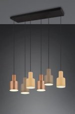 TRIO 319400617 AGUDO závěsné svítidlo 6xE27 černá, kávová, béžová, šedohnědá