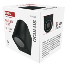 Emos ZGF010P OCULUS venkovní nástěnné svítidlo GU10 88 × 67 × 80 mm IP44 černá