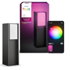 Záhradné stĺpikové svietidlo 1x E27 2000–6500K antracitová IP44 Philips HUE White and Color Ambiance Turaco 8721103118455