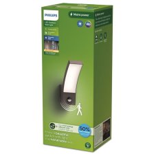Philips 8720169263819 UltraEfficient Splay venkovní nástěnné svítidlo se senzorem PIR LED 3,8W/800lm 2700K IP44 antracit