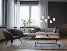 TRIO SELECT 317500654 BARRET závěsné svítidlo 6xE14 černá matná, kouřová