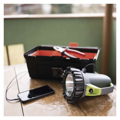 EMOS P2312 LED nabíjecí ruční svítilna 750lm Li-Ion akupack micro USB B šedo-černo-zelená