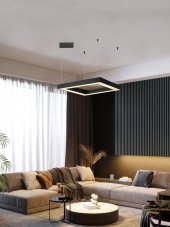 Immax 07173L NEO CANTO SLIM Smart závesné svietidlo LED 800x800x70mm 60W, čierne, Zigbee 3.0