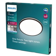 Philips 8719514432048 Ozziet stropné svietidlo LED 22W/2500lm 4000K čierna SceneSwitch