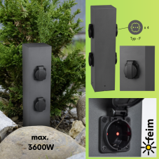 9964-42 TRIO GARDEN SOCKET vnější zásuvkový zahradní sloupek se 4 zásuvkami max.3600W antracit