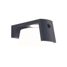 LUTEC 6906001118 MOON solární nástěnné svítidlo se senzorem LED 9,5W/1000lm 4000K IP44, 2200mAh 3,7VDC Li-ion battery, tmavěšedá