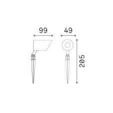 Ideal lux 331386 KOALA venkovní bodové svítidlo/reflektor zapichovací LED 7W 630/340lm 3000K IP65 černá