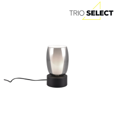 TRIO SELECT 517500154 BARRET dotyková stolná lampička V240mm 1xE14 čierna matná, dymová ON/OFF
