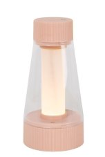 LUCIDE 45500/01/66 LORALI dotyková stolní lampička V160mm LED 1,2W/110lm 2600-3000K IP44 růžová, nabíjecí baterie, 3StepDIM