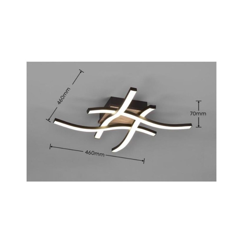 TRIO Reality R62474135 ROUTE stropní svítidlo SMD LED 4x5W/4x500lm 3000K imitace dřeva