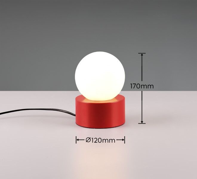 TRIO Reality R59051010 COUNTESS stolná lampička 1xE14 V170mm červená, biela, ON/OFF