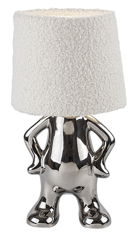 RABALUX 74216 Smurfy stolná lampička D150mm 1xE14 chrómová, krémová