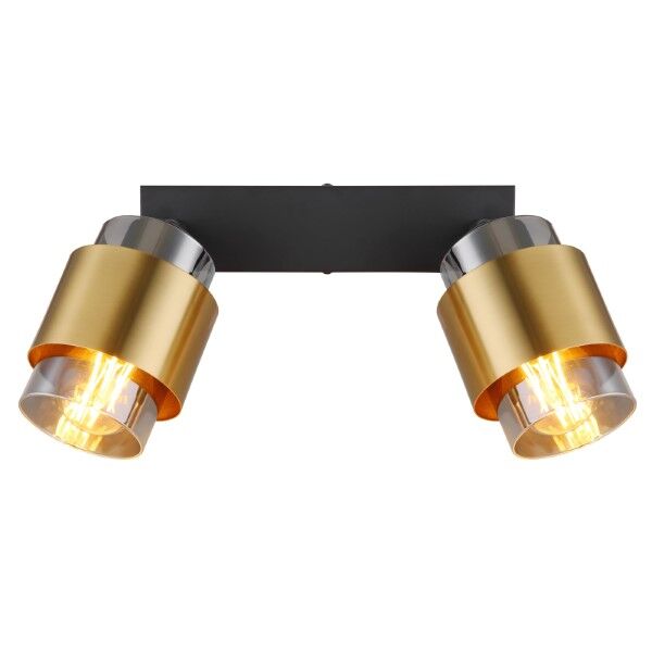 GLOBO 15560-2 MILLEY nástenné bodové svietidlo/spot s vypínačom 2xE27 matná čierna, dymová