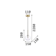 Ideal Lux 345345 EQUINOXE závěsné svítidlo D150mm 1xG4 měděná