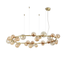 Ideal Lux 322780 PERLAGE závesné svietidlo 30xG9 saténová mosadz, jantárová