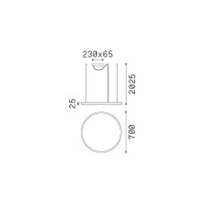 Ideal Lux 342047 ORACLE SLIM závesné svietidlo D700mm LED 37W 3800/1770lm 2700K čierna ON-OFF
