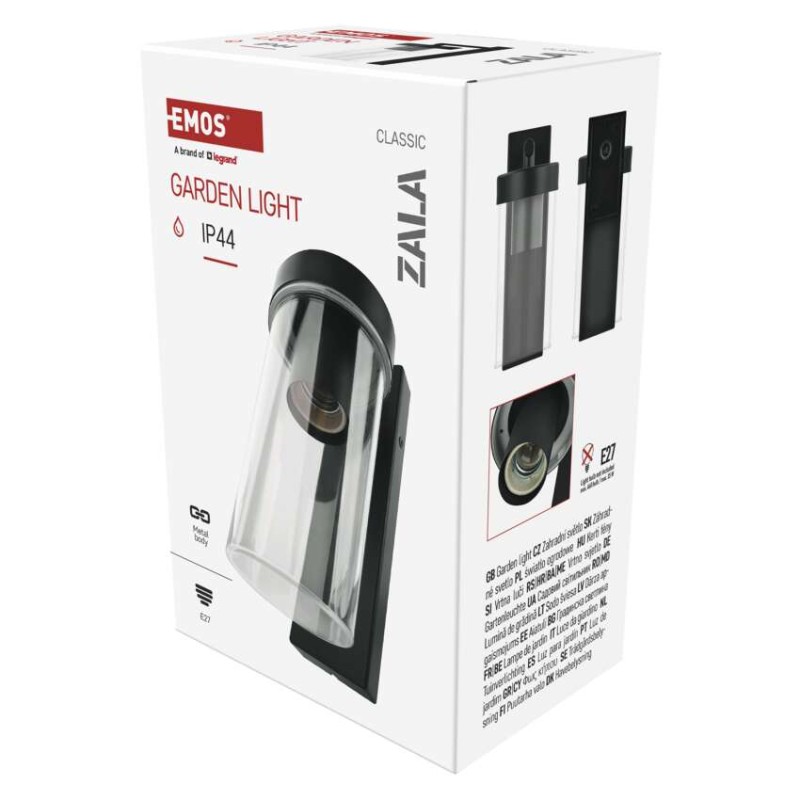 EMOS ZGC010P ZALA venkovní nástěnné svítidlo E27 128 × 80 × 230  IP44 antracit