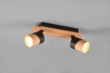 TRIO 801100232 ARUNI stropní bodové svítidlo/spot 2xGU10 černá, světlé dřevo