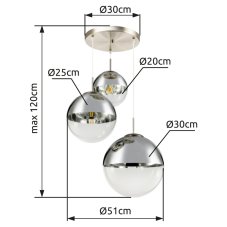 GLOBO 15851-3 VARUS závesné svietidlo moderné/dizajnové 3xE27 40W IP20 nikel