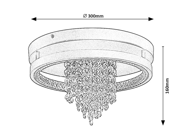 RABALUX 71352 Maribell stropní svítidlo D300mm LED 20W/2400/1000lm 3000-4000K černá, DIP switch