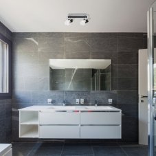 Rabalux 5022 Harold kúpeľňové nástenné LED svietidlo 250mm 10W/800lm 4000K IP44 chróm/čierna/opálové sklo