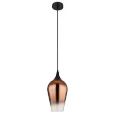 GLOBO 15552H1 LAVUS závěsné svítidlo D180mm 1xE27 černá, průhledná měděná
