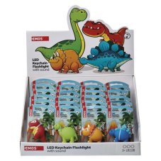 EMOS P4711 LED Detská kľúčenka Dinosaurus so svetlom a zvukom, 3× LR54, mix farieb
