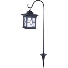 33270 GLOBO Exteriérové ​​solární LED svítidlo, zapichovací Lucerna na osvětlení zahrad a teras s efektem ohně, 1x 0,06W 2700K IP44 černá