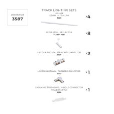 Bodová světla na liště SET 8x GU10 4 m bílá Zuma Line Lisa Track 3587