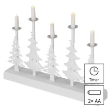 EMOS DCAW14 vánoční dekorace svícen 5 LED V24cm 0,3W teplá bílá, časovač, 2xAA excl.