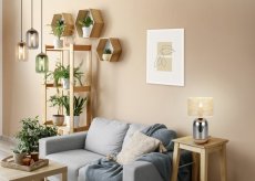 TRIO 564990157 TARA stolní lampa V430mm 1xE27 chromová, přírodní